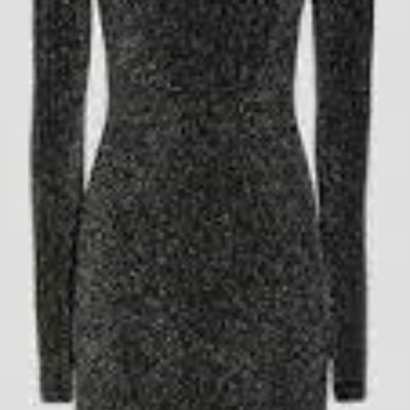 Black Lurex Bodycon dress by Reiss Sz 6US - Picture 1 of 9
